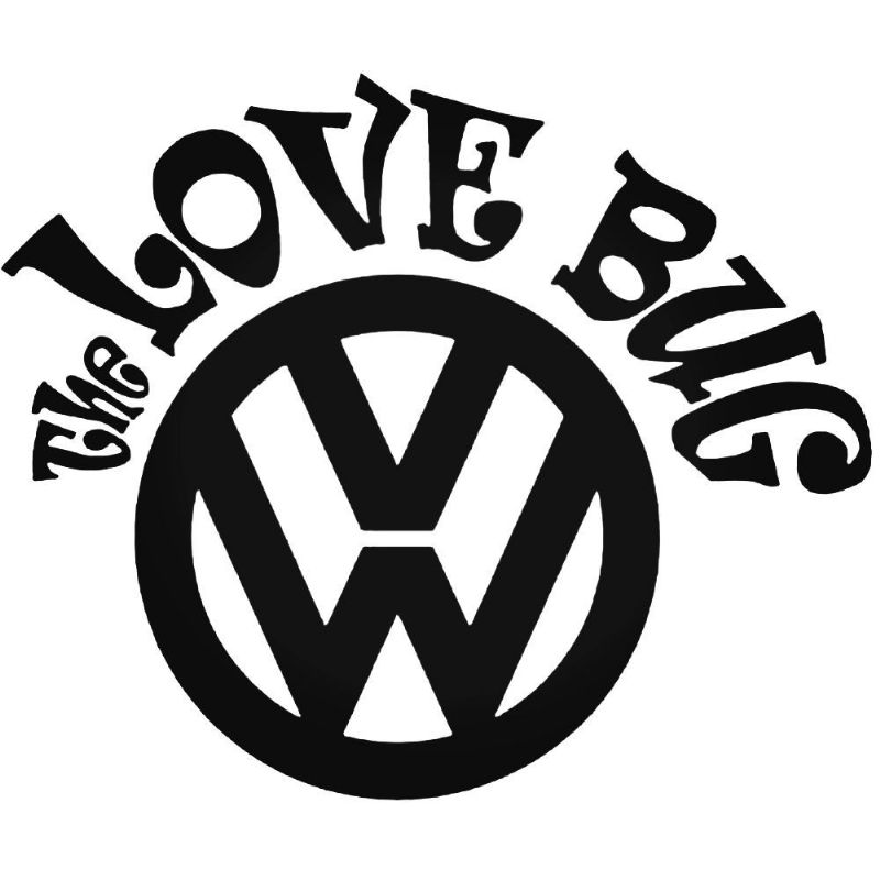 THE LOVE BUG Vinyl Car Sticker VW Van Camper Decal LARGE 241mm x 201mm